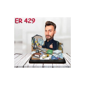 Kişiye Özel Ahşap Biblo - Erkek Meslek Karikatür Biblo 69