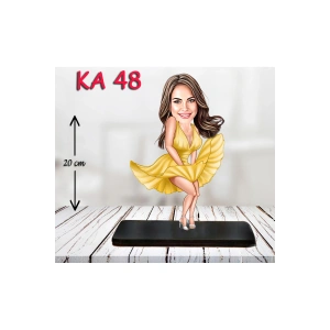 Kişiye Özel Ahşap Biblo - Süslü Kadın Karikatür Biblo 11