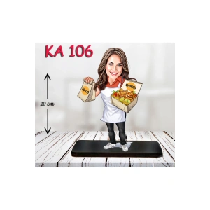 Kişiye Özel Ahşap Biblo - Aşçı Kadın Karikatür Biblo 12