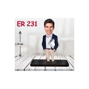 Kişiye Özel Ahşap Biblo - Takım Elbiseli Erkek Karikatür Biblo 21