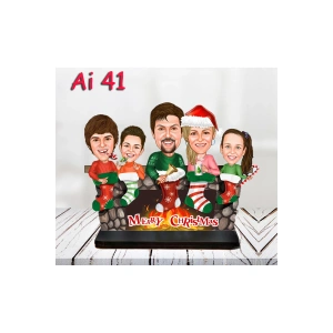 Kişiye Özel Ahşap Biblo - Aile Karikatür Biblo - 5 Kişilik Aile Biblo 6