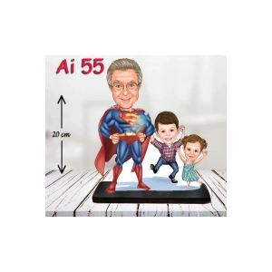 Kişiye Özel Ahşap Biblo - Aile Karikatür Biblo - 3 Kişilik Aile Biblo 15