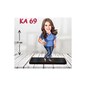 Kişiye Özel Ahşap Biblo - Kadın Karikatür Biblo - Kadın Biblo 17