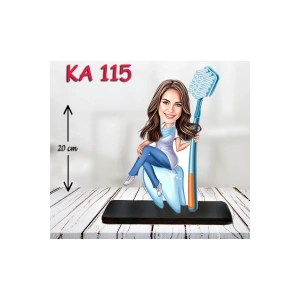 Kişiye Özel Ahşap Biblo - Sağlıkçı Kadın Karikatür Biblo - Doktor Biblo 7