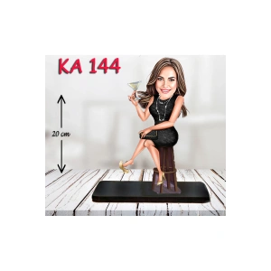 Kişiye Özel Ahşap Biblo - Süslü Kadın Karikatür Biblo 22