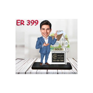 Kişiye Özel Ahşap Biblo - Erkek Meslek Karikatür Biblo 39