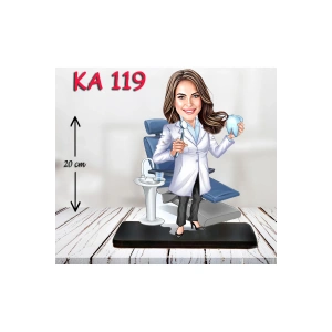 Kişiye Özel Ahşap Biblo - Sağlıkçı Kadın Karikatür Biblo - Doktor Biblo 11