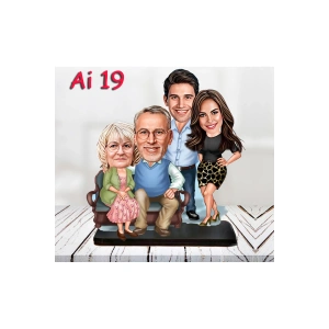 Kişiye Özel Ahşap Biblo - Aile Karikatür Biblo - 4 Kişilik Aile Biblo 8