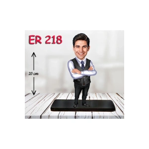 Kişiye Özel Ahşap Biblo - Takım Elbiseli Erkek Karikatür Biblo 8