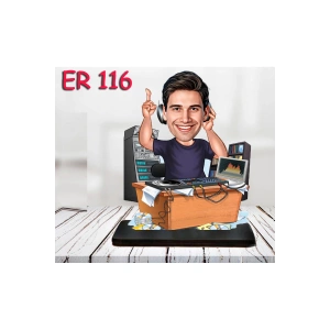 Kişiye Özel Ahşap Biblo - Masa Başı Karikatür Biblo - Erkek Biblo 26