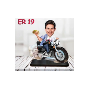 Kişiye Özel Ahşap Biblo - Motor Kullanan Erkek Karikatür Biblo 4