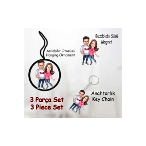 Kişiye Özel 3 Parça Aksesuar Set - Karikatür Set