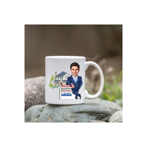 Kişiye Özel Bardak - Karikatür Bardak - Erkek Masa Başı Bardağı