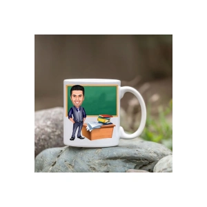 Kişiye Özel Bardak - Karikatür Bardak - Erkek Öğretmen Bardağı