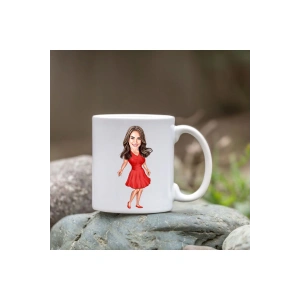 Kişiye Özel Bardak - Karikatür Bardak - Kadın Bardağı