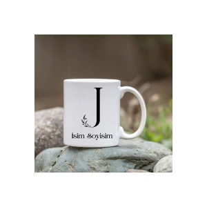 Kişiye Özel J Harfi Bardak - İsim Yazılı Bardak - İsimli Bardak