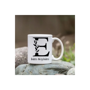 Kişiye Özel E Harfi Bardak - İsim Yazılı Bardak - İsimli Bardak