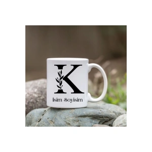Kişiye Özel K Harfi Bardak - İsim Yazılı Bardak - İsimli Bardak
