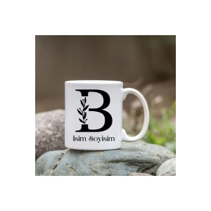 Kişiye Özel B Harfi Bardak - İsim Yazılı Bardak - İsimli Bardak