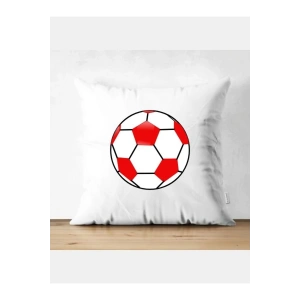 Kırmızı Beyaz Kırlent Kılıfı - Fanatik Yastık Kılıfı