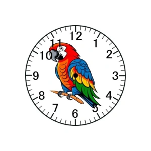 Papağan Model Duvar Saati - Papağanlı Saat