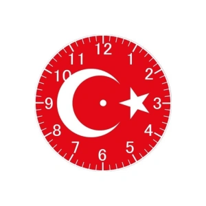 Türk Bayraklı Duvar Saati - Türk Bayraklı Saat