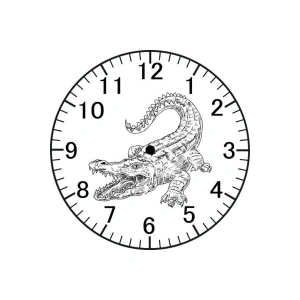 Timsah Model Duvar Saati - Timsah Saat