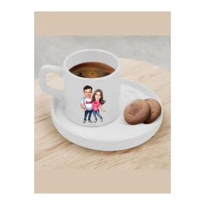 Kişiye Özel Türk Kahvesi Fincanı Karikatür Sevgili Fincanı 5