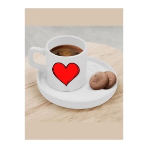 Türk Kahvesi Fincanı Kalpli Fincan
