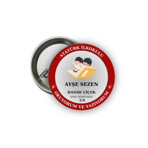 Okuyorum ve Yazıyorum Rozeti - Okuma Bayramı Rozeti ( 24 Adet )