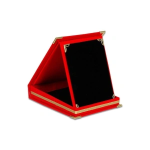 Kırmızı Kadife Plaket - Metalsiz Boş Plaket