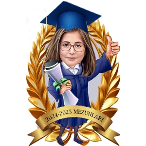 Kişiye Özel Mezuniyet Biblosu - Karikatür Mezuniyet Biblosu - Öğrenci Biblosu