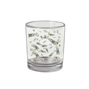 Dolar Baskılı Viski Bardağı - Para Baskılı Bardak