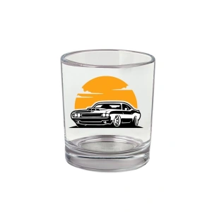 Araba Baskılı Viski Bardağı - Arabalı Bardak