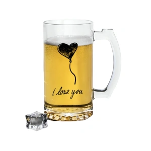 I Love You Baskılı Bira Bardağı - Bira Bardak
