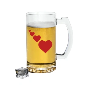 Kalp Baskılı Bira Bardağı - Bira Bardak
