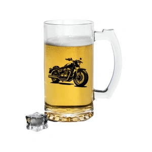 Motorcu Baskılı Bira Bardağı - Bira Bardak