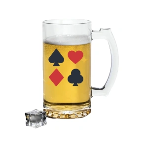 Maça ve Sinek Baskılı Bira Bardağı - Bira Bardak