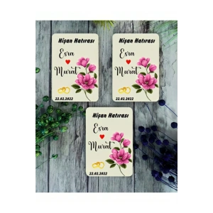 Kişiye Özel Magnet - Dikdörtgen Magnet - Ahşap Magnet ( 10 Adet )