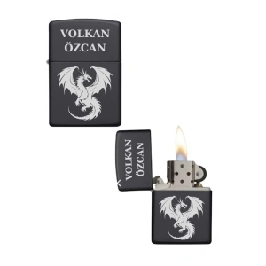Kişiye Özel Ejderha Baskılı Metal Çakmak