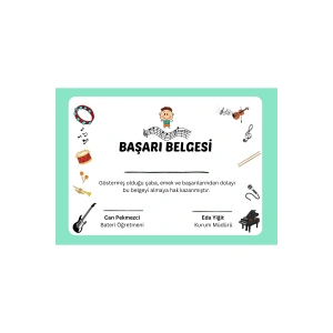 Kişiye Özel Sertifika - Mezuniyet Sertifikası - Başarı Sertifikası Erkek( 10 Adet )