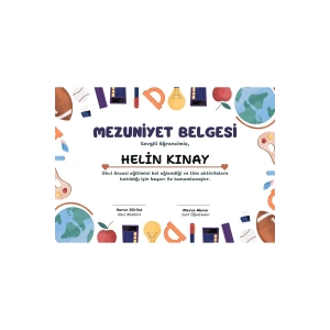 Kişiye Özel Sertifika - Mezuniyet Sertifikası - Başarı Sertifikası ( 10 Adet )