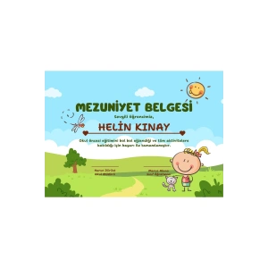 Kişiye Özel Sertifika - Mezuniyet Sertifikası - Mezuniyet Belgesi ( 10 Adet ) Doğa