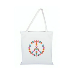 Barış Sembolü Baskılı Bez Çanta - Barış Sembollü Çanta