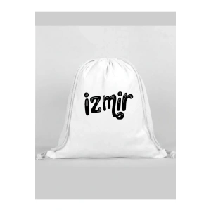 İzmir Baskılı Sırt Çantası - İp Büzgülü Spor Çanta