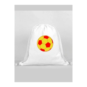 Sarı Kırmızı Baskılı Sırt Çantası - İp Büzgülü Spor Çanta