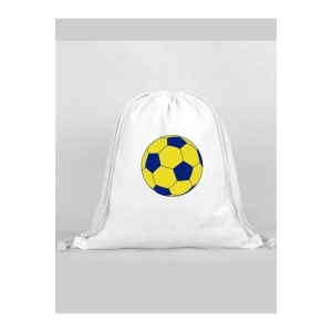 Sarı Lacivert Baskılı Sırt Çantası - İp Büzgülü Spor Çanta