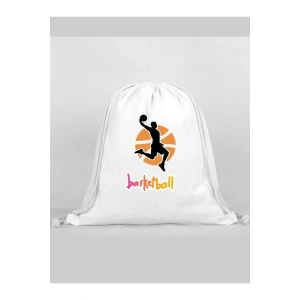 Basketbol Baskılı Sırt Çantası - İp Büzgülü Spor Çanta