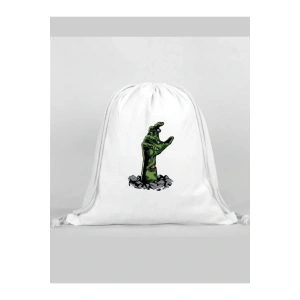 El Baskılı Sırt Çantası - İp Büzgülü Spor Çanta