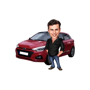 Kişiye Özel Kendi Aracı İle Biblo - Karikatür Biblo